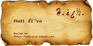 Hadi Éva névjegykártya